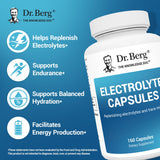 Etiqueta de Dr. Berg Cápsulas de electrolitos con información de ingredientes.