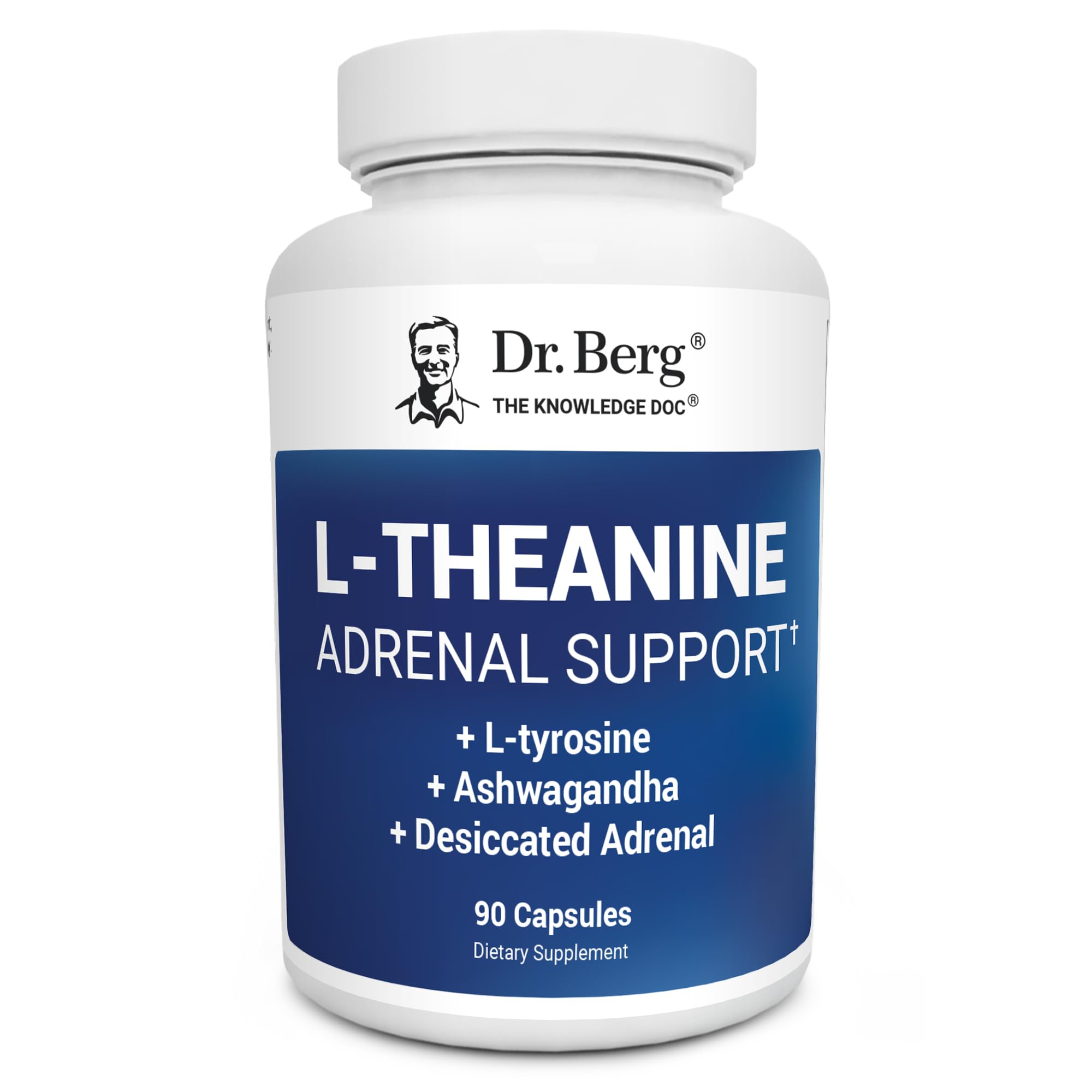 Dr. Berg L-Theanine 200 mg, botella: relajación suave y concentración para tareas diarias