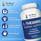 Dr. Berg L-Theanine 200 mg, etiqueta: información clara sobre ingredientes clave
