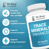 Dr. Berg Minerales de Trazas Mejorados: etiqueta detallada para identificar ingredientes y beneficios.