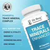 Dr. Berg Minerales de Trazas Mejorados: frasco de cápsulas para una suplementación conveniente.