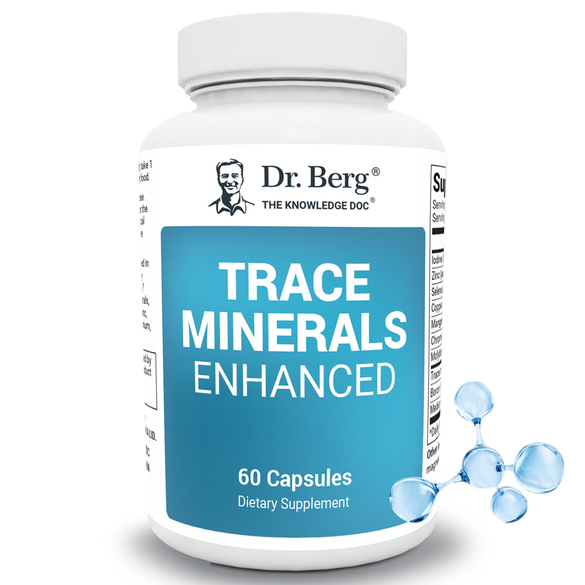 Dr. Berg Minerales de Trazas Mejorados: cápsulas para uso diario y soporte nutricional.