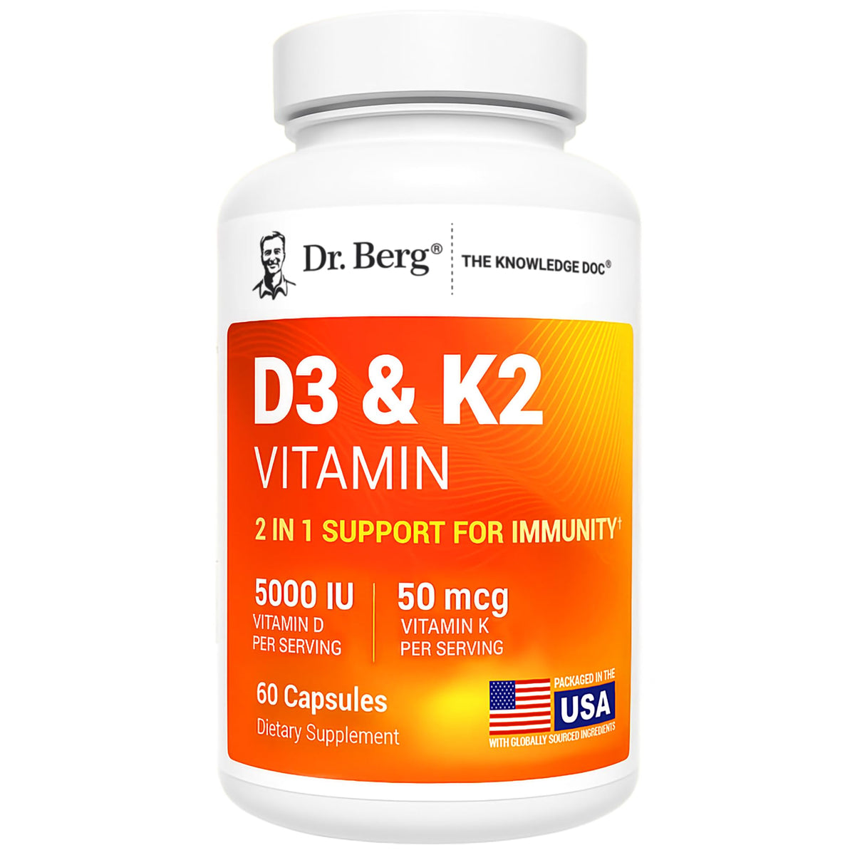 Dr. Berg D3 K2 5000 UI en cápsulas para absorción eficiente