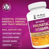 Dr. Berg Nutritionals Prenatal etiqueta con nutrientes clave