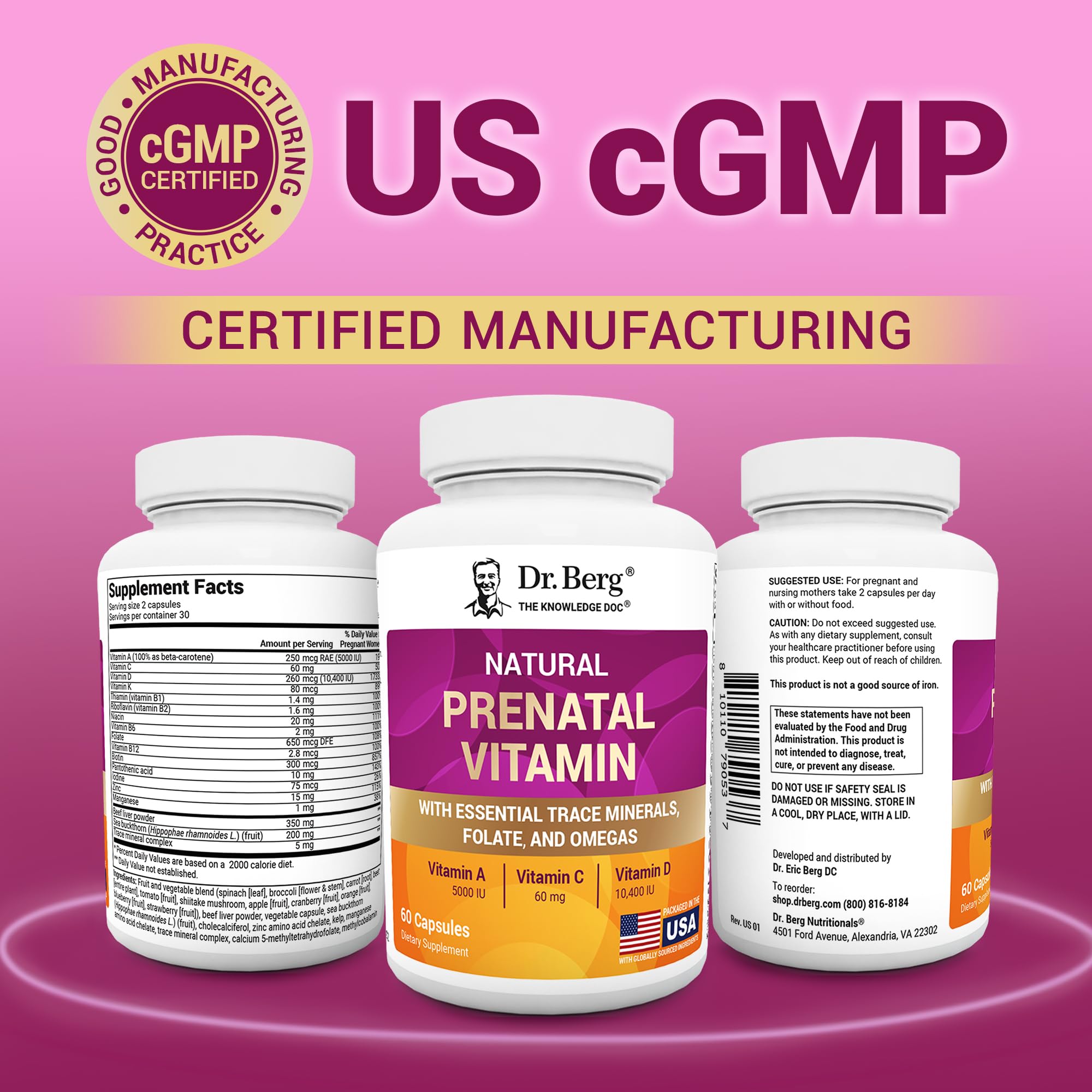 Dr. Berg Nutritionals Prenatal folato para el embarazo