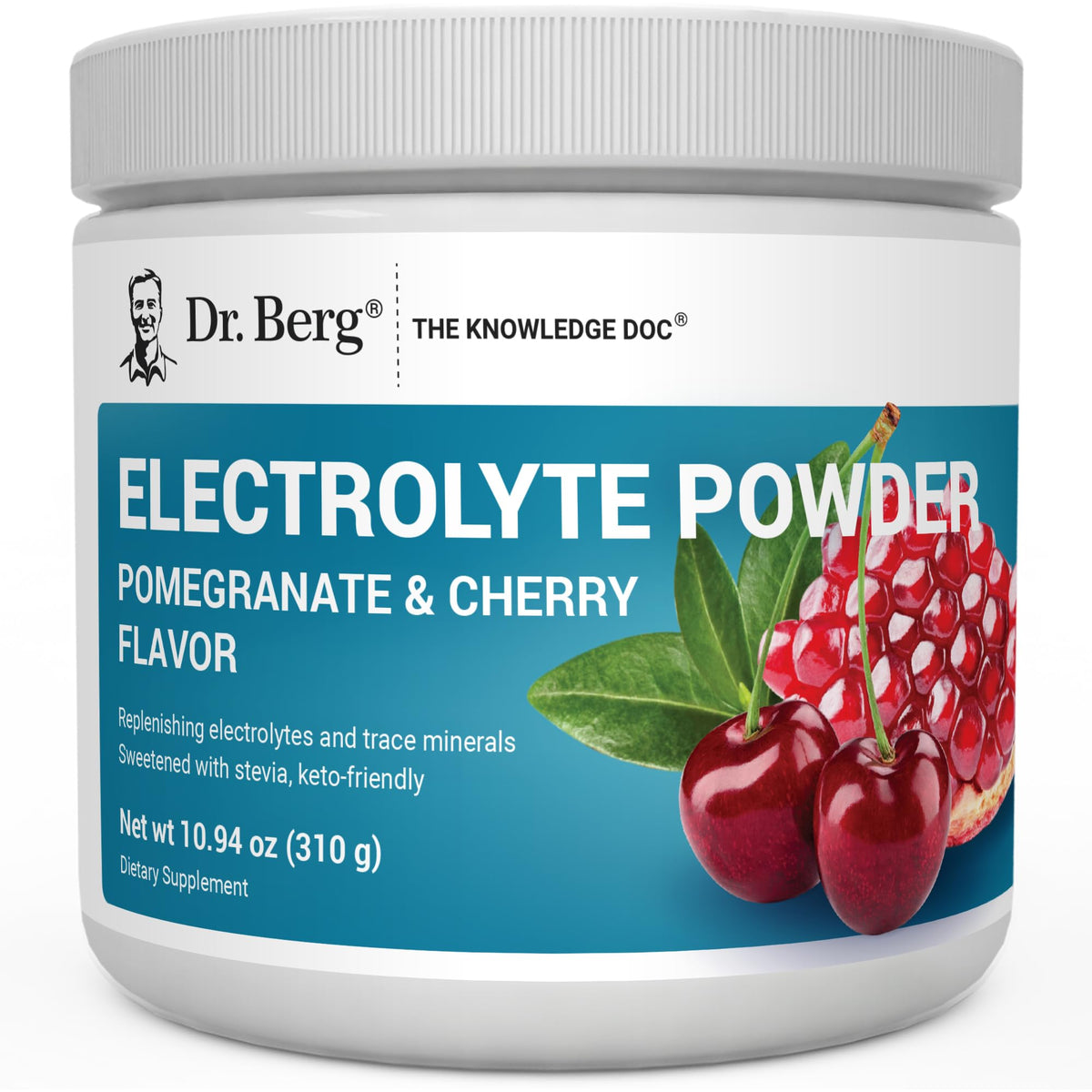 Dr. Berg Nutritionals botella sin azúcar para hidratación con sabor granada y cereza