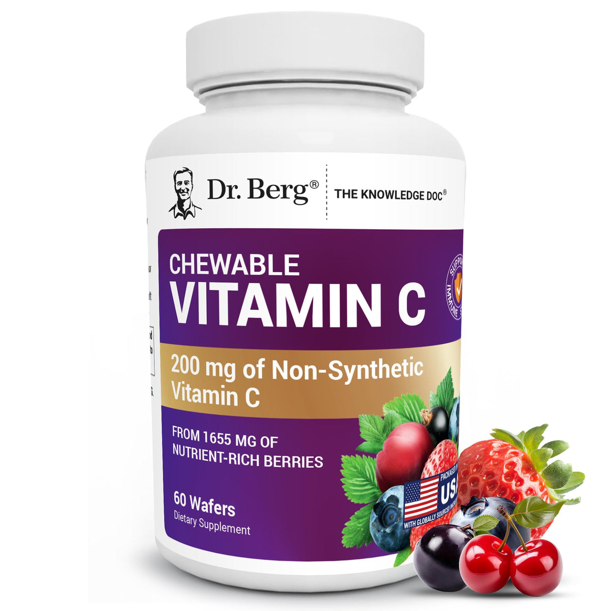 Dr. Berg Vitamina C Complejo con acerola orgánica, ideal para ingesta diaria conveniente