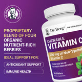 Dr. Berg Vitamina C Complejo con fresa orgánica, sabor delicioso para snack saludable