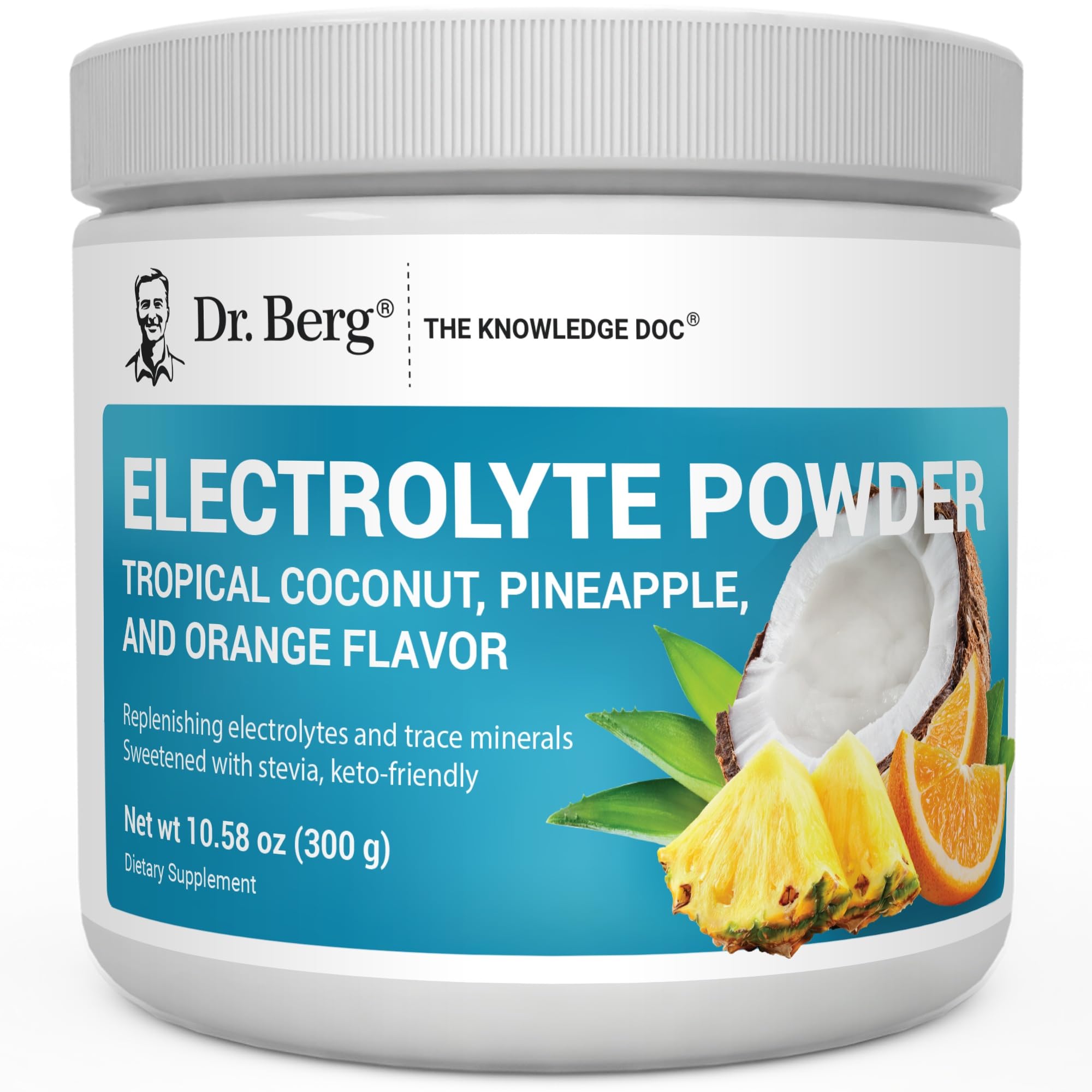Dr. Berg Zero Sugar Hydration, polvo en empaque, para recargar electrolitos durante entrenamientos.