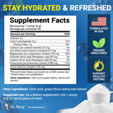 Dr. Berg Zero Sugar Hydration Powder sabor uva en vaso para rehidratar