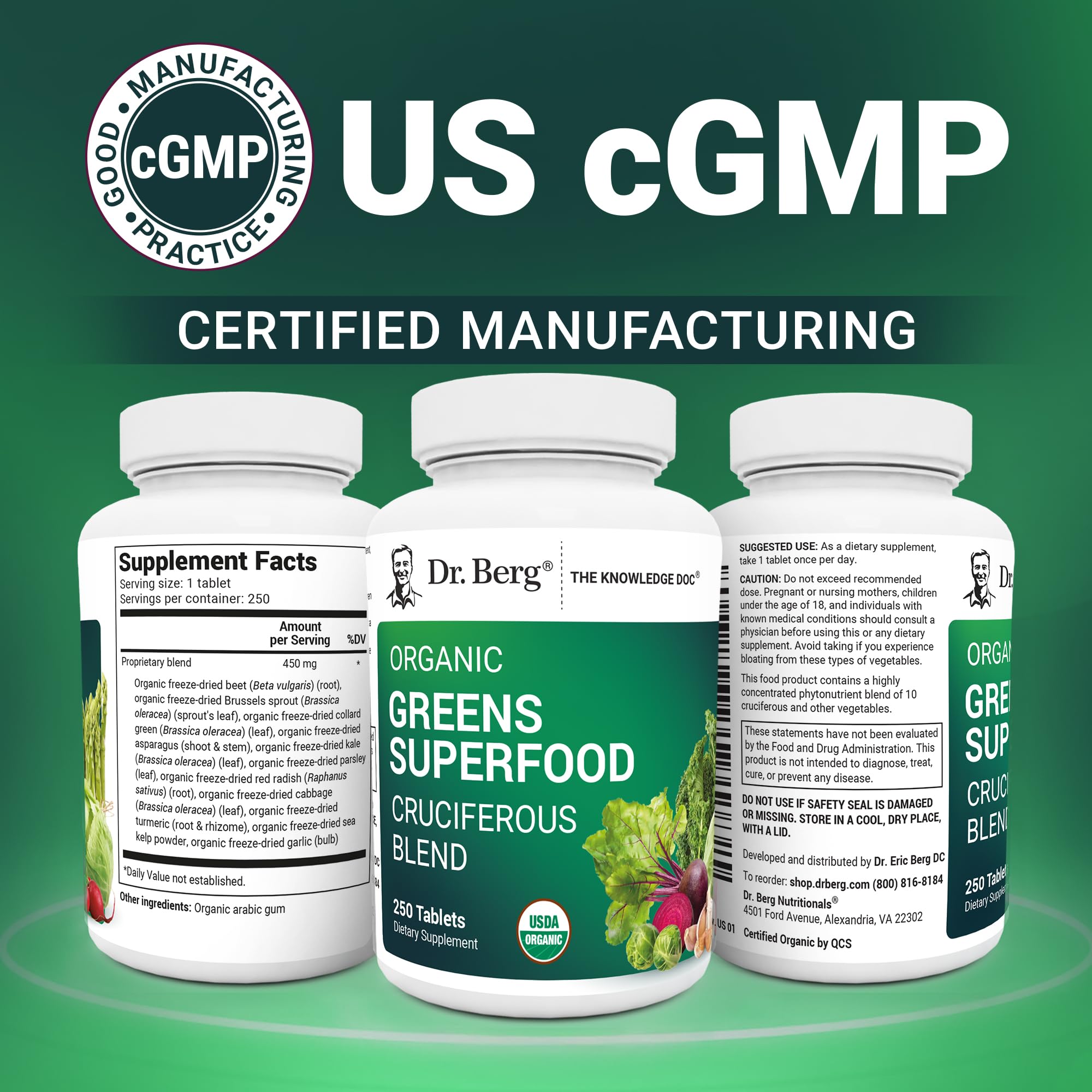Dr. Berg's Greens: sello GMP que garantiza buenas practicas