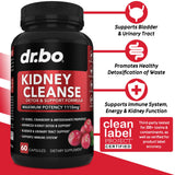 DR. BO Kidney Cleanse cápsulas cerca, enfoque en uso diario