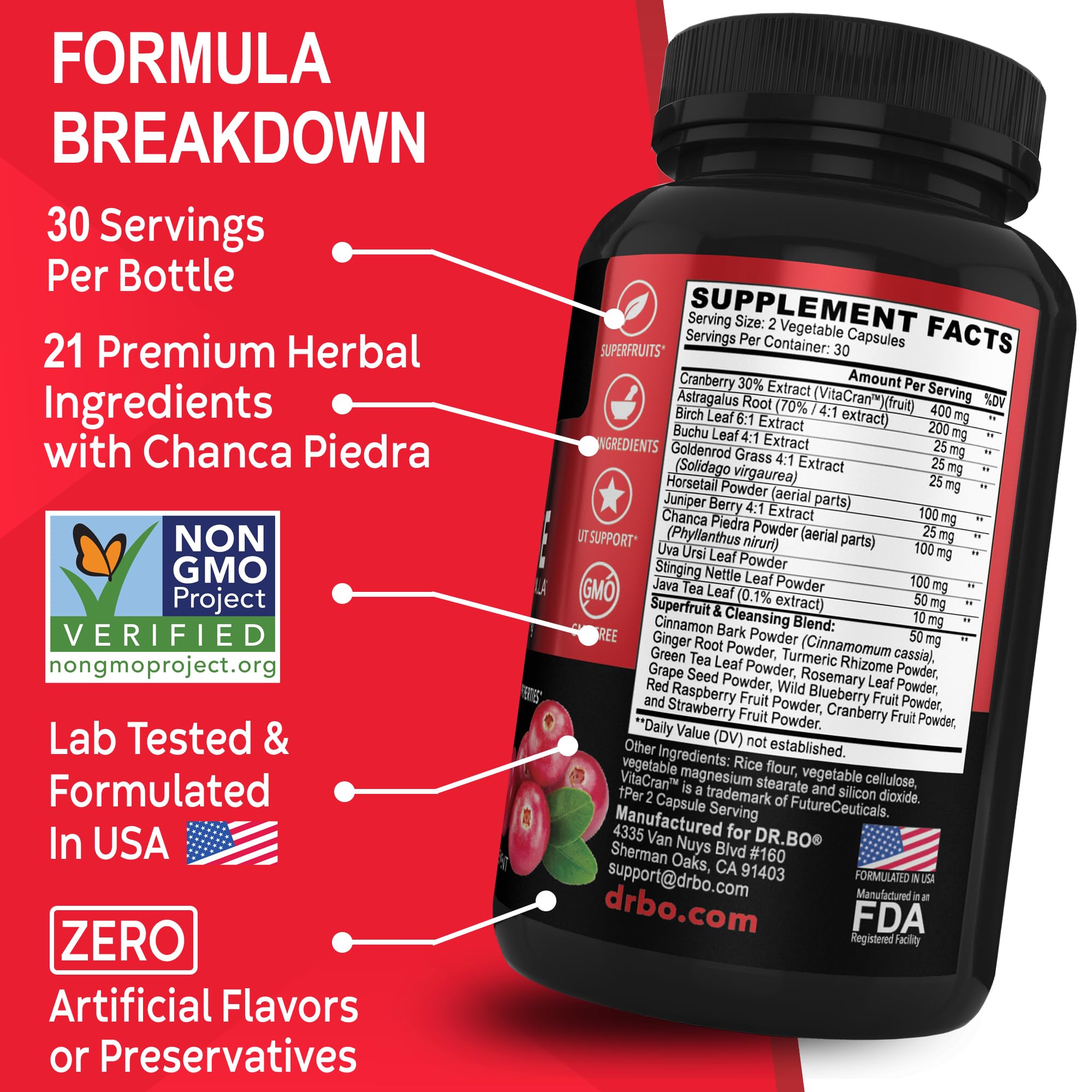 DR. BO Kidney Cleanse cola-de-caballo, diurético natural suave