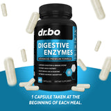 DR. BO enzimas vegetales en cápsula para digestión basada en plantas.
