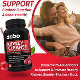 DR. BO Kidney Cleanse etiqueta, muestra ingredientes clave