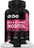 DR. BO Myo-Inositol y D-Chiro Inositol, cápsulas en bote, apoyo al equilibrio femenino.
