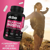 DR. BO Myo-Inositol y D-Chiro Inositol, empaque frontal para visión rápida de beneficios.