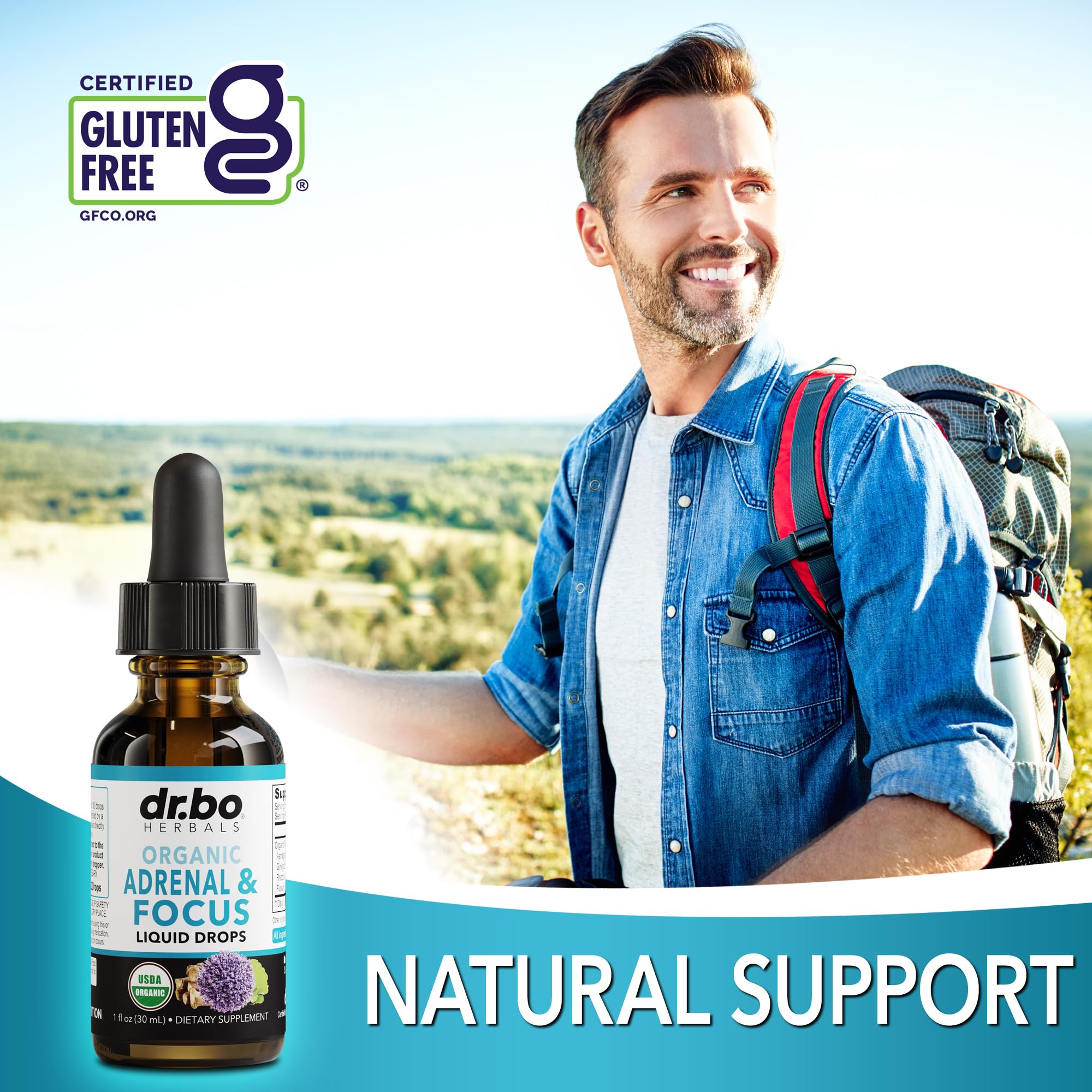 DR. BO Rhodiola: gotas en frasco para energía equilibrada.