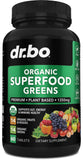 DR. BO frasco de tabletas orgánicas de superalimentos para energía diaria.