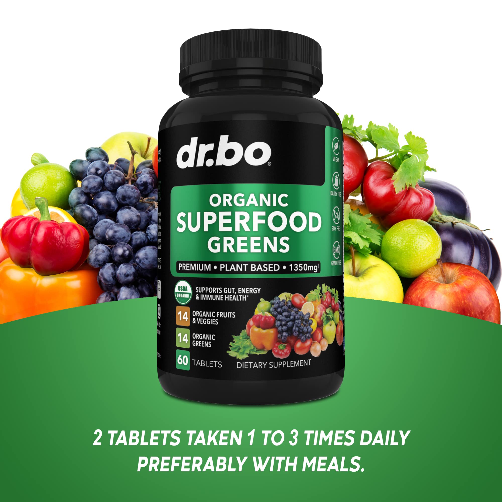 Suplemento de vegetales DR. BO para dieta equilibrada.