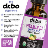 Sabor piña de DR. BO D3, agradable para adultos y niños.