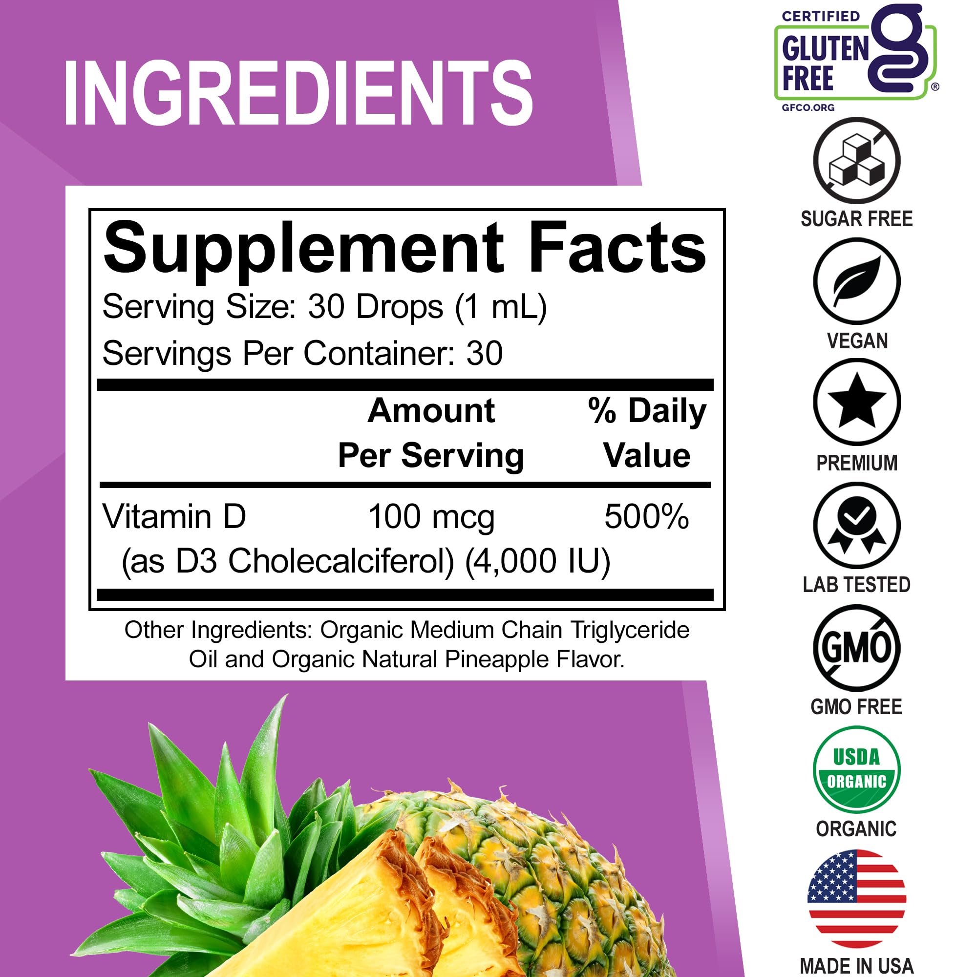 Producto vegano y sin OGM de DR. BO Vitamina D3.