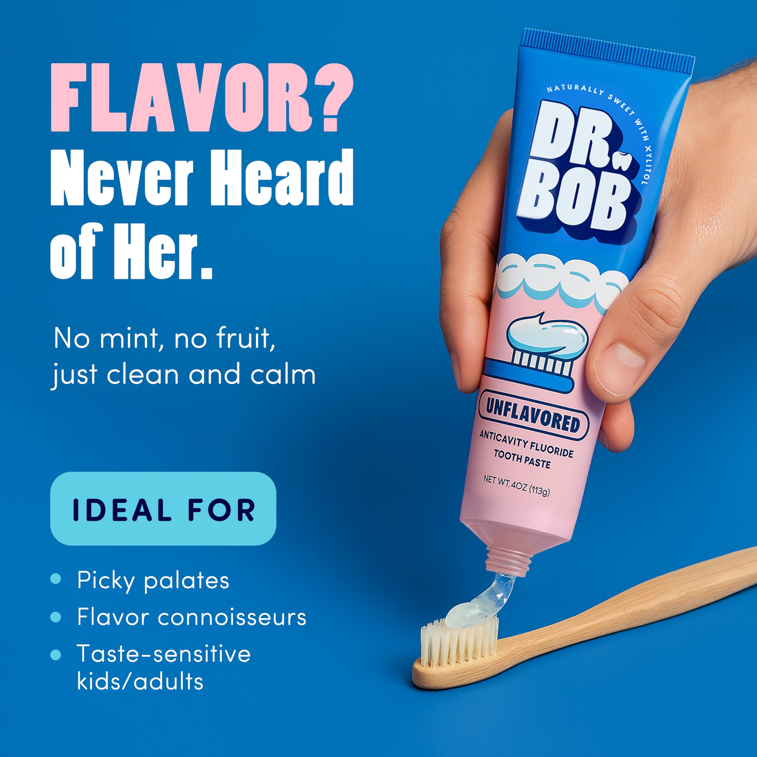 Fórmula con xilitol y fluoruro naturales de Dr. Bob.