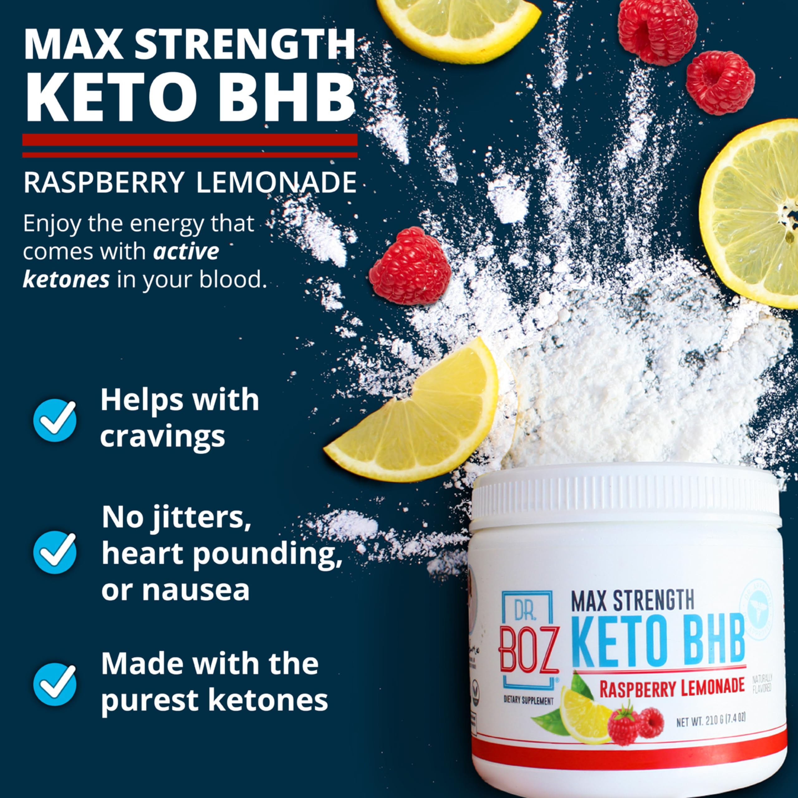 Mezcla Dr. Boz Keto BHB en agua: sabor refrescante y cetosis.