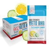 Dr. Boz Keto BHB polvo pepino limón, paquetes veinte, para energía diaria.