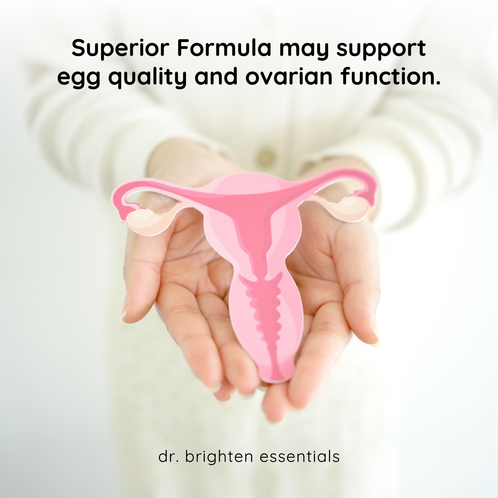 Dr. Brighten Myoinositol Plus, cápsulas visibles, opción diaria para balance hormonal.