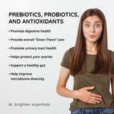 Dr. Brighten Probiòtico para Mujeres: uso diario para rutina de salud.