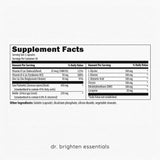 Etiqueta de Dr. Brighten Saw Palmetto Plus con información clara