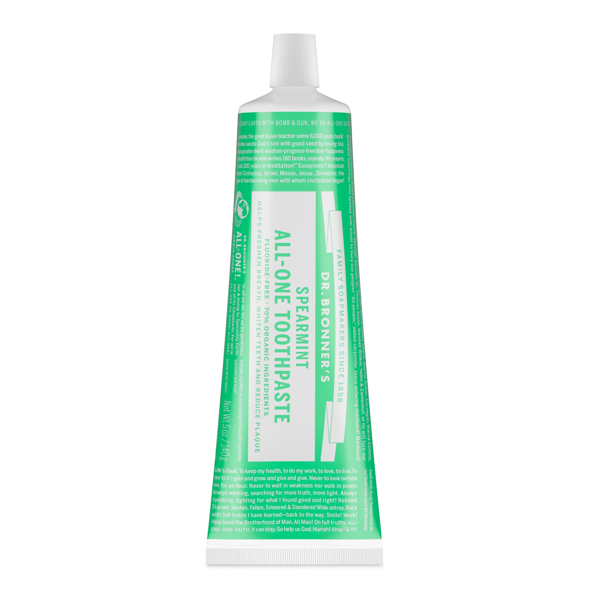Pasta dental Dr. Bronner’s All-One menta para aliento fresco y limpieza diaria
