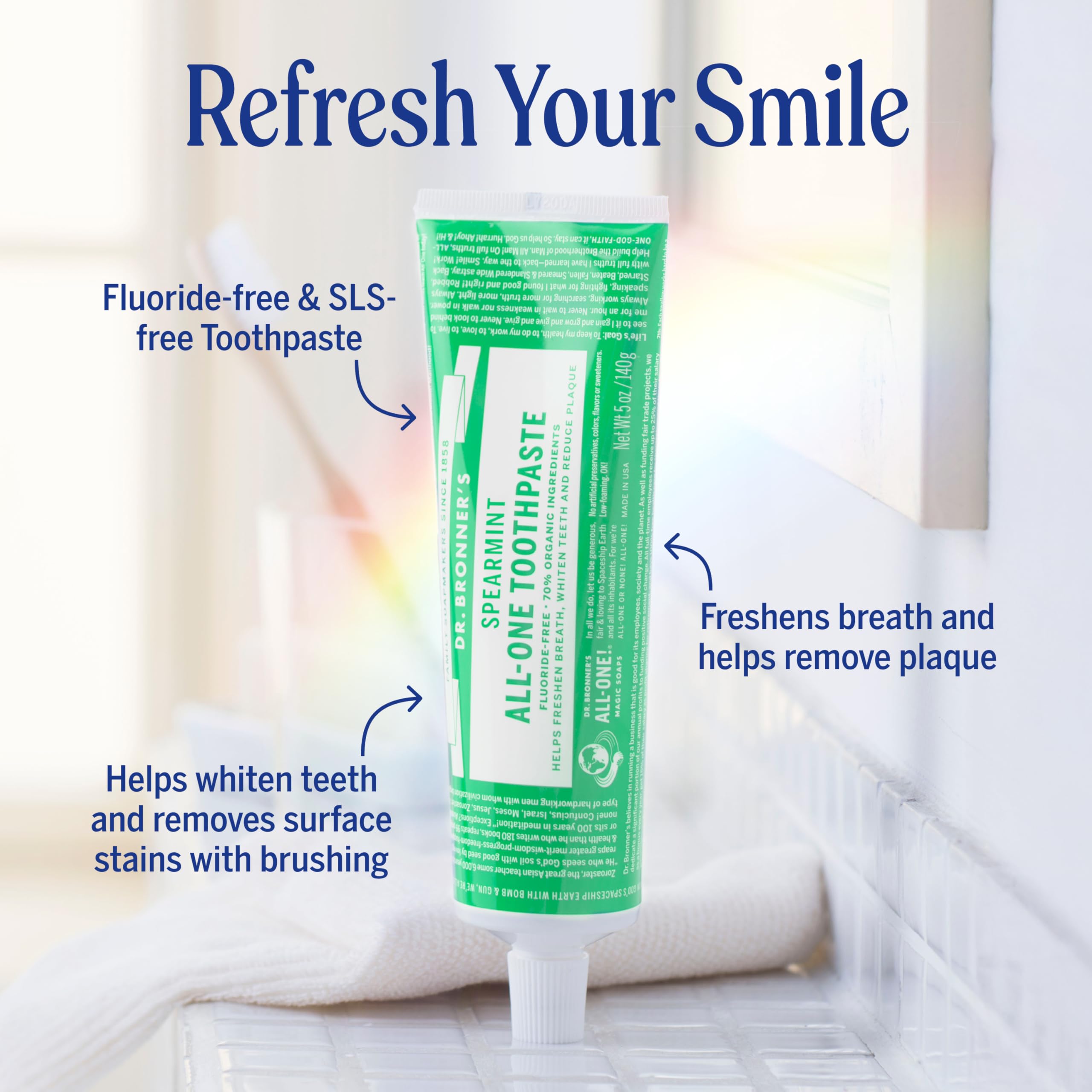 Dr. Bronner’s All-One menta verde: limpieza diaria suave para la boca