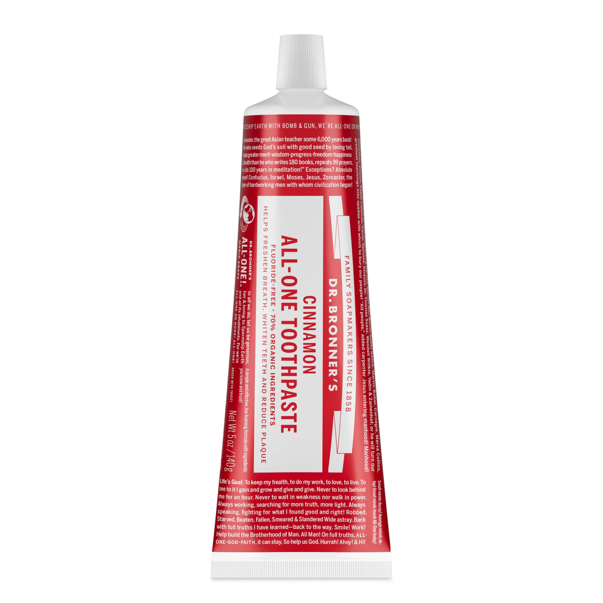 Pasta dental Dr. Bronner’s canela en empaque elegante para uso diario