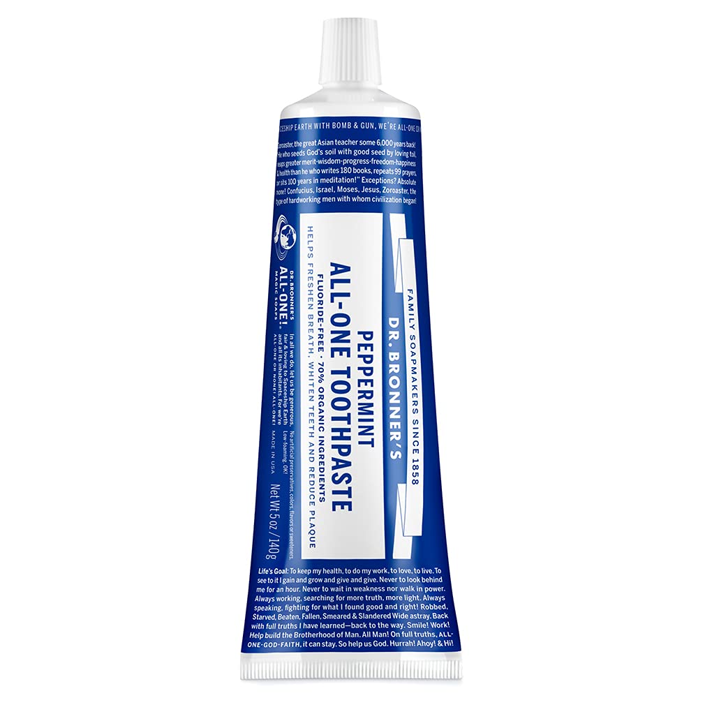 Dr. Bronner's crema dental menta tubo: aliento fresco y limpieza suave.
