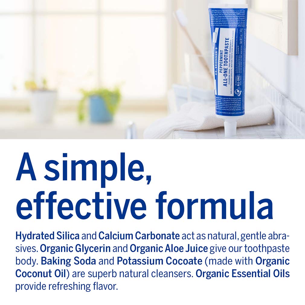 Dr. Bronner's crema dental reducción de placa: dientes más limpios con uso diario.