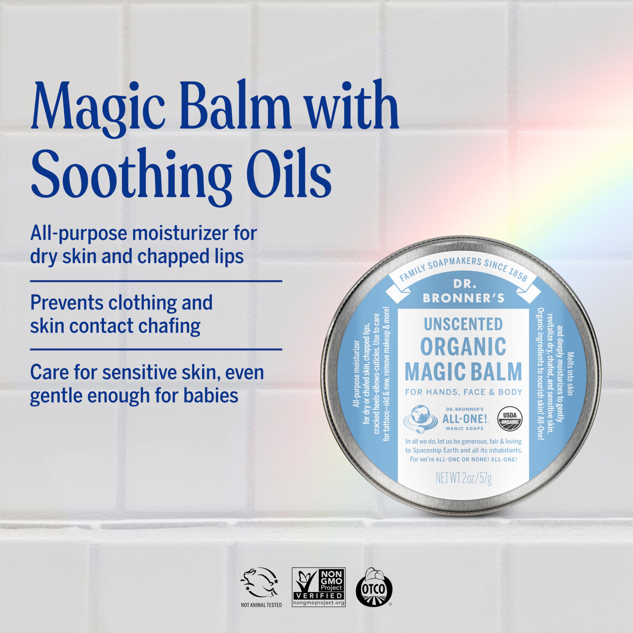 Dr. Bronner's Magic Balm textura crema para manos y rostro.