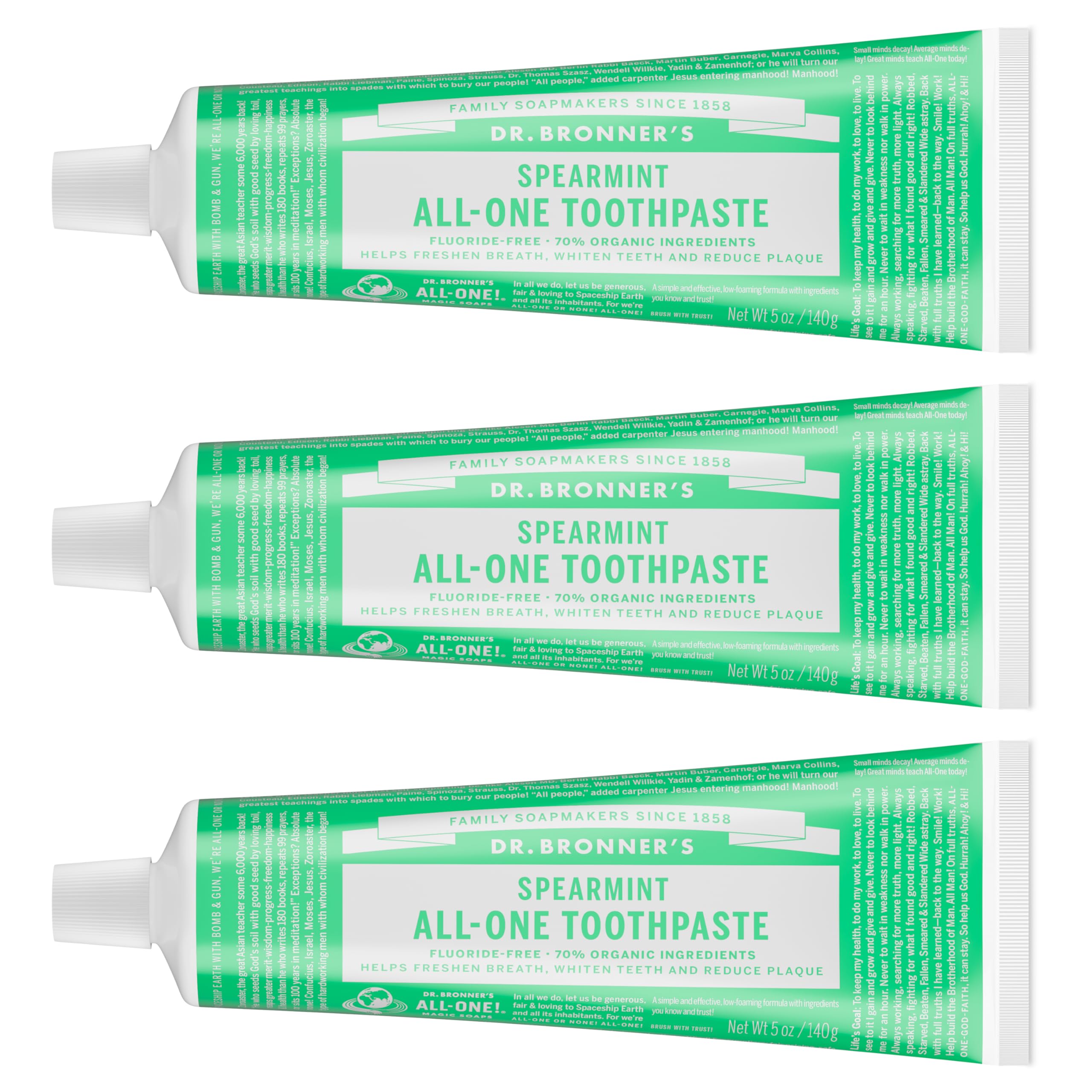Dr. Bronner’s pasta dientes paquete 3 mentas para frescura diaria