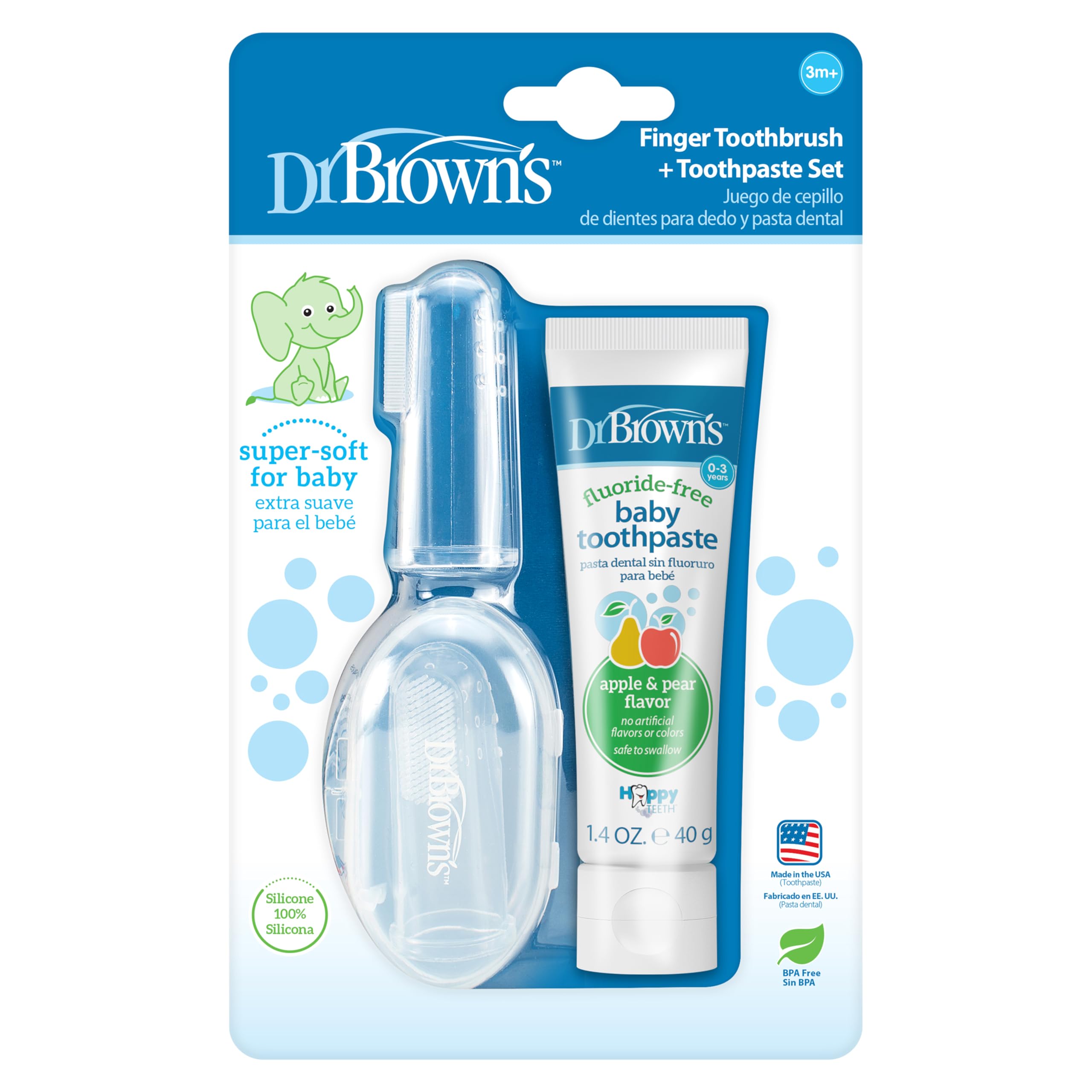 Dr. Brown's estuche-guardado para cepillo de dedo, ideal para viajes.