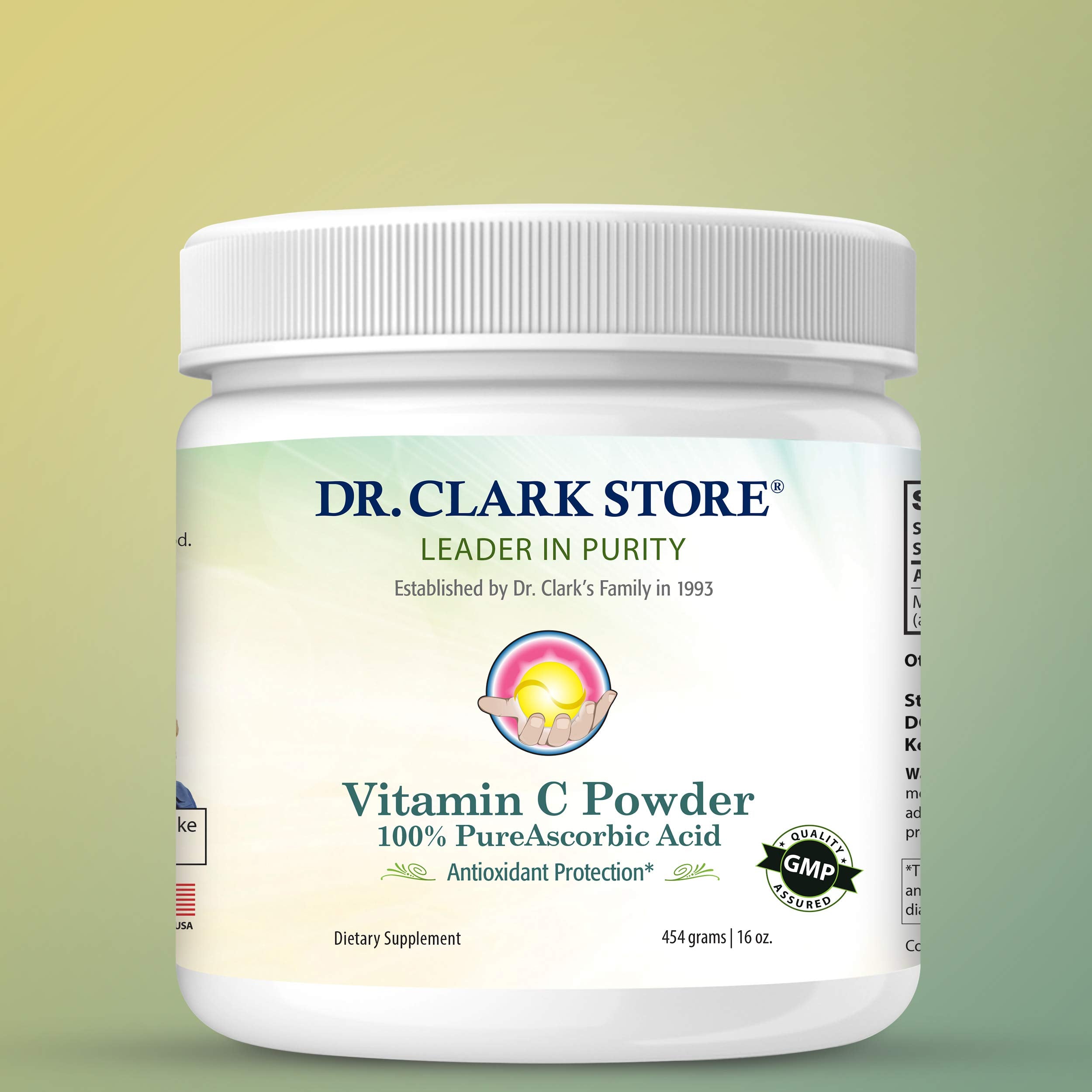 Dr Clark Vitamina C en polvo, consumo diario para apoyo nutricional.