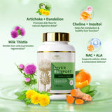 DR. CROWN Liver Cleanse: alcachofa y cúrcuma, ingredientes clave para protección antioxidante.