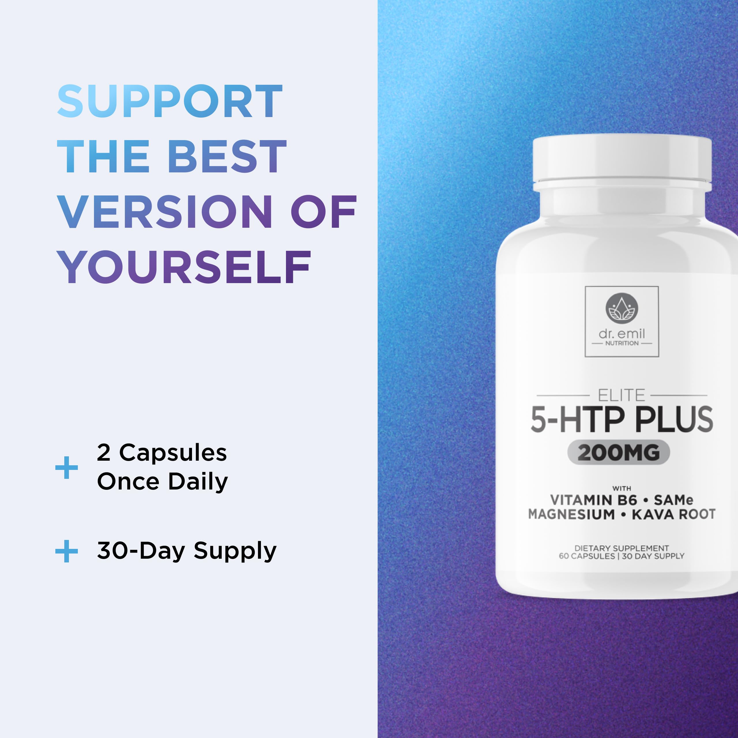 DR. EMIL NUTRITION Elite 5-HTP relaja el ambiente nocturno.