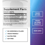 DR. EMIL NUTRITION melena de león etiqueta en botella destacando ingredientes orgánicos