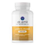 DR. EMIL NUTRITION melena de león cápsulas en botella frente para enfoque diario