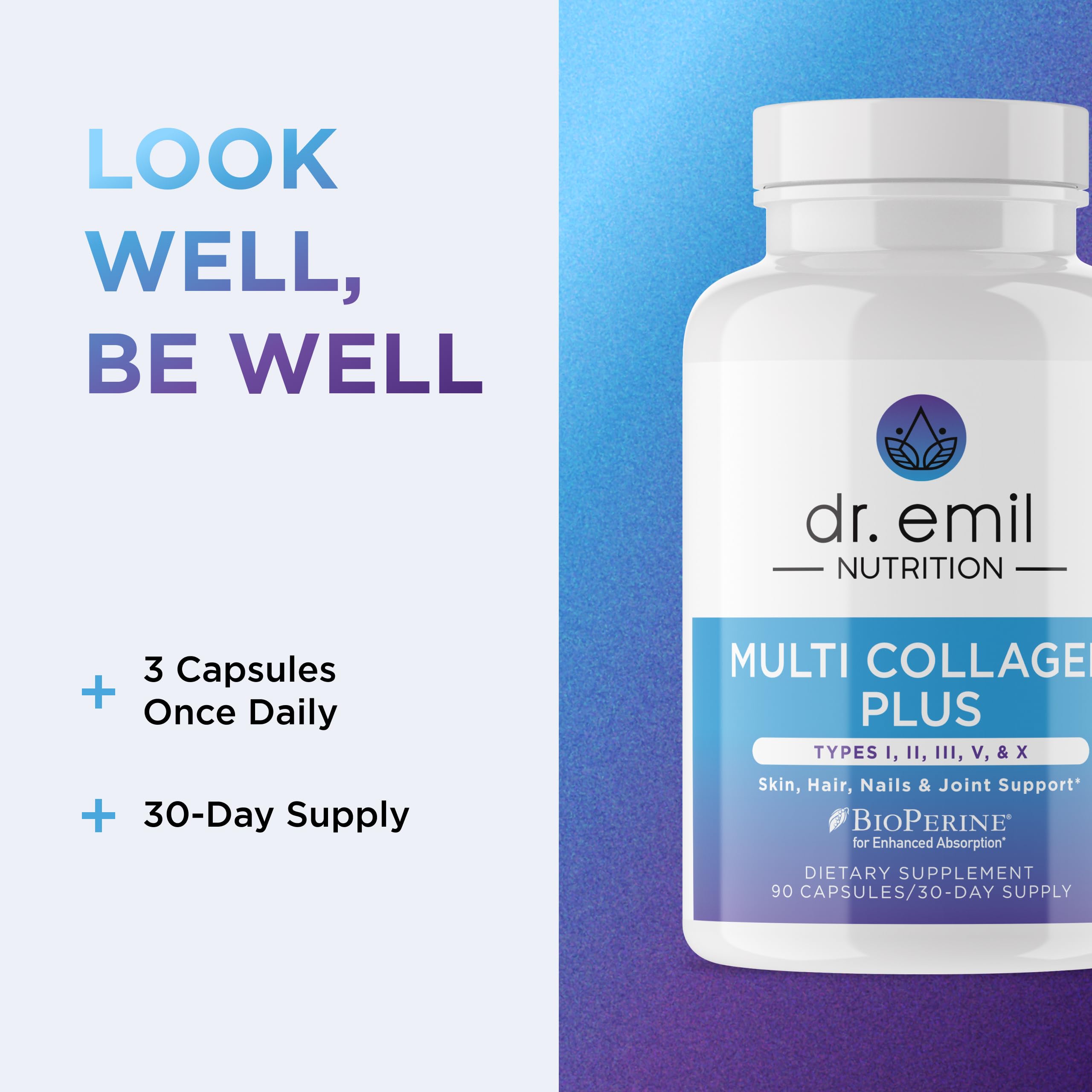 DR. EMIL NUTRITION Multi Colágeno: envase de 90 cápsulas.