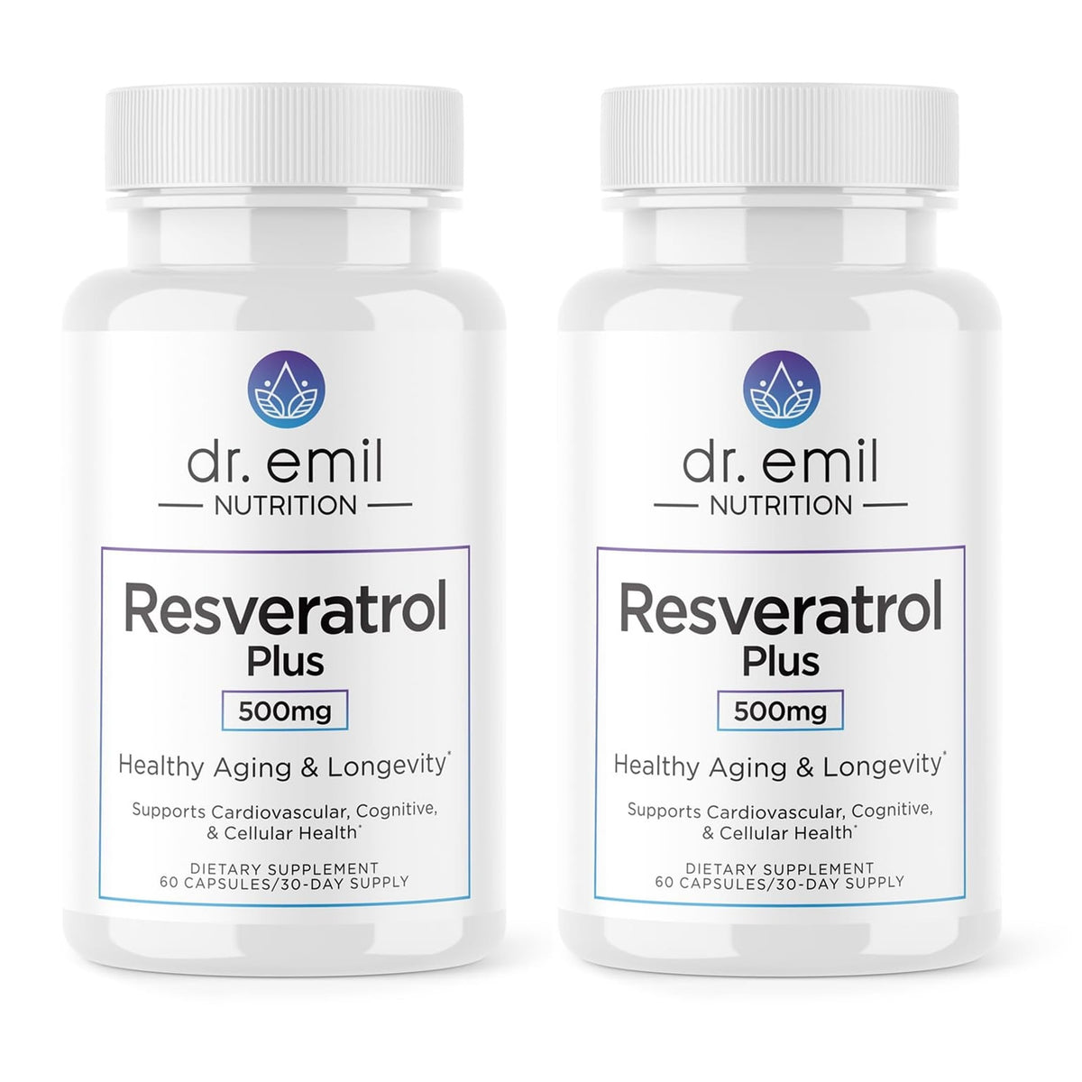 DR. EMIL NUTRITION Resveratrol envase frontal, posible apoyo a antioxidantes para envejecimiento saludable