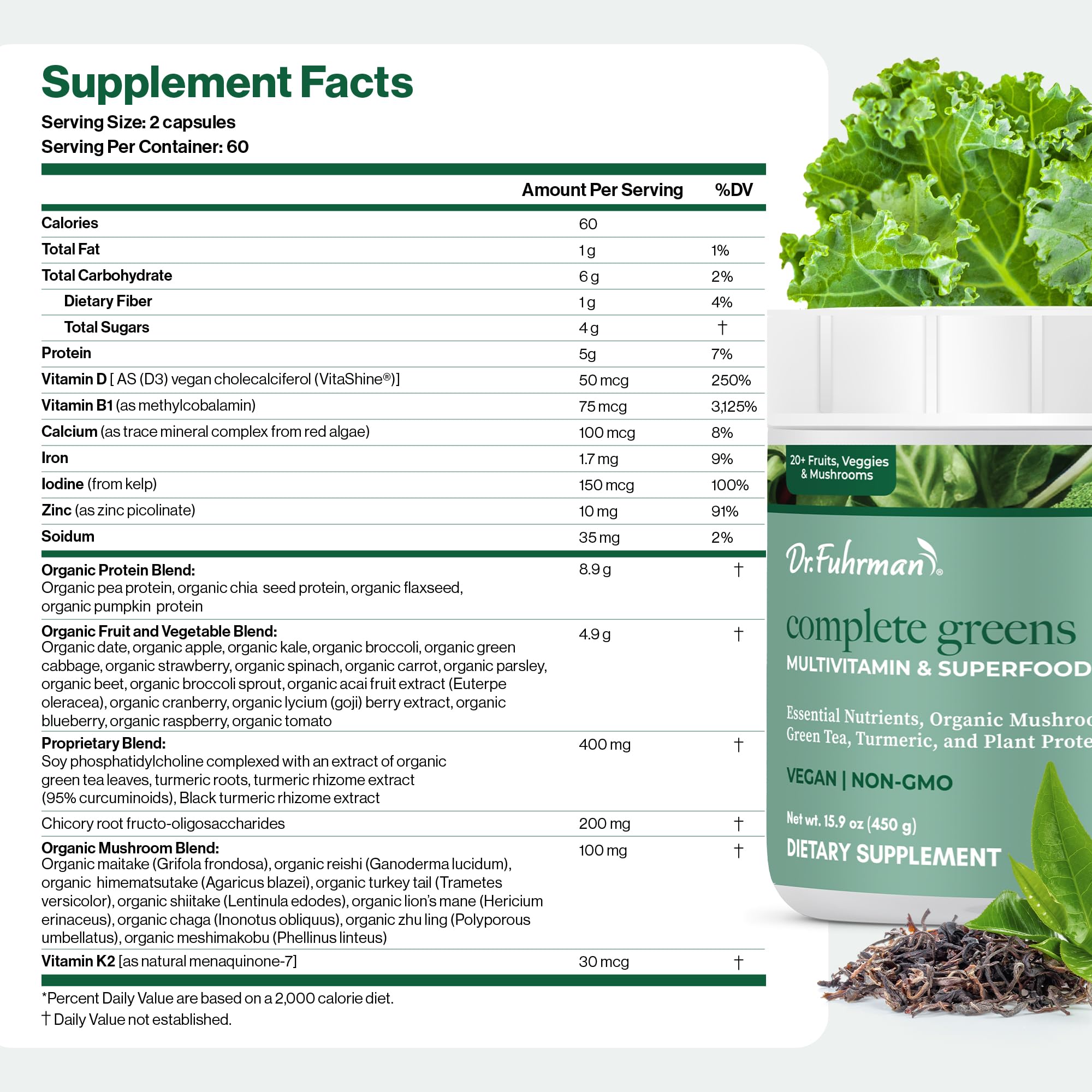 Proteína vegetal de guisante, calabaza y chía para salud intestinal.