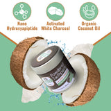 Dr. Ginger's polvo blanco con carbón activado para dientes, sabor coco menta.