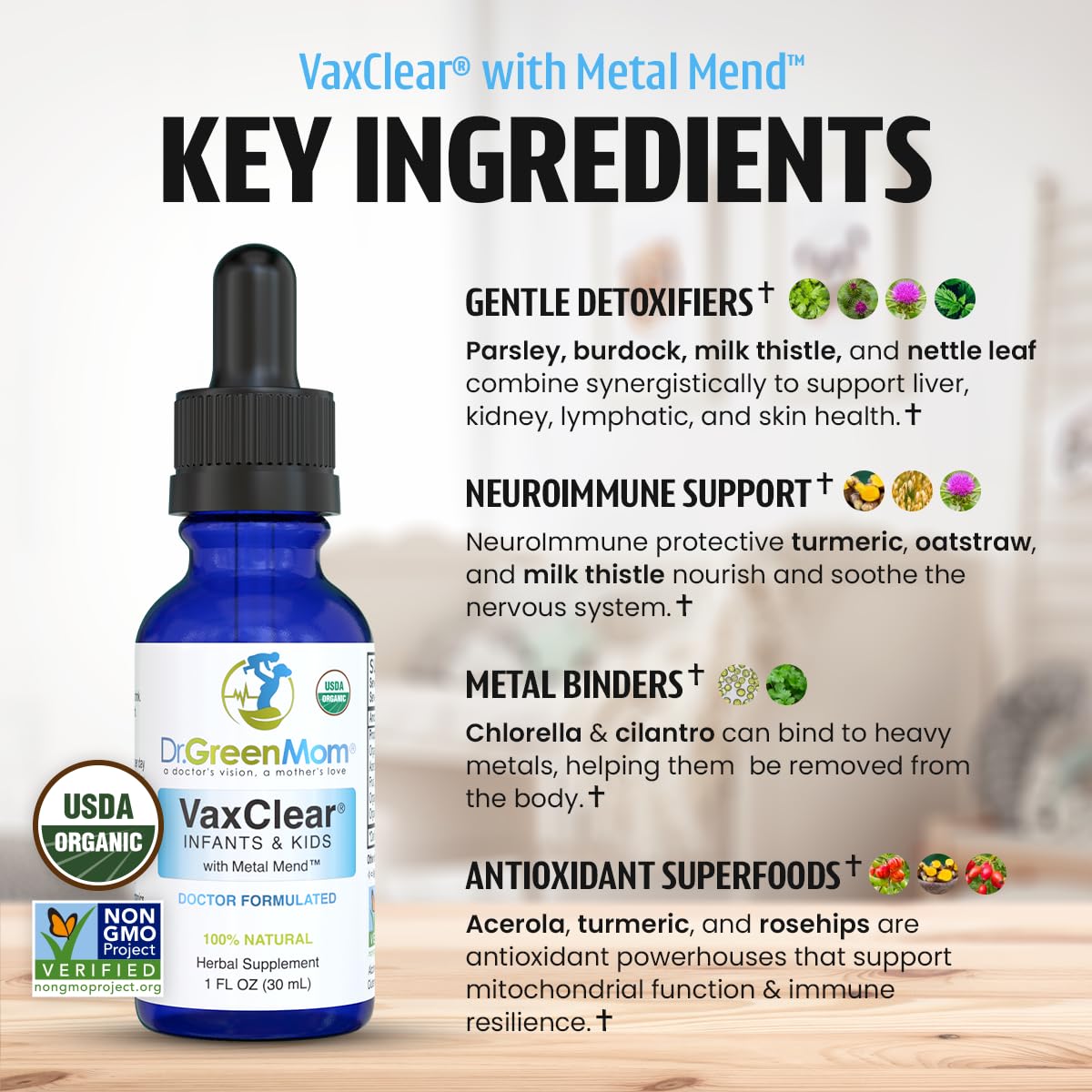 Dr. Green Mom VaxClear: proceso de formulación supervisado.